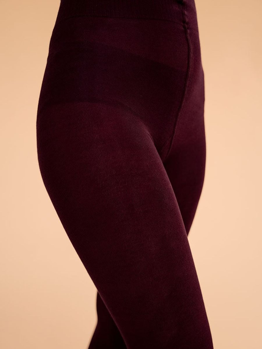 Online Rachel Lyocell 80D Warm Tights Burgundy