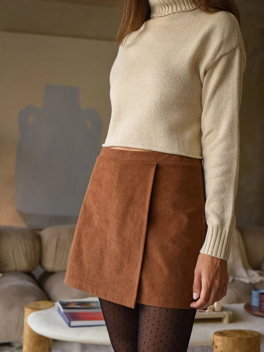 Hot Rachel Clara Corduroy Skort Cognac