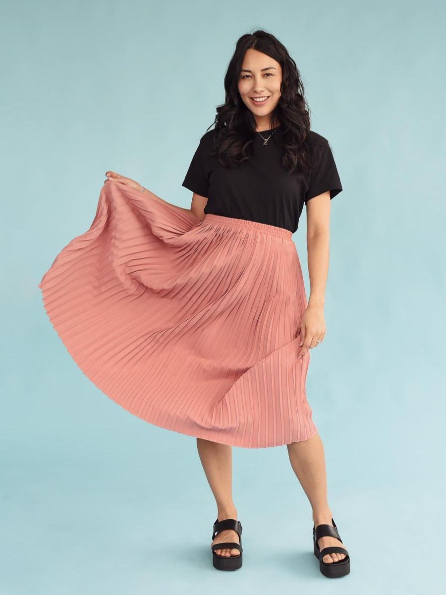 Hot Rachel Hazel Pleated Skirt Pink