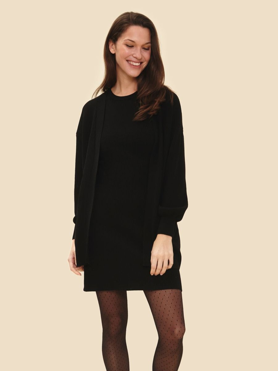 Online Rachel Erin Sweater Knit Cardigan Black