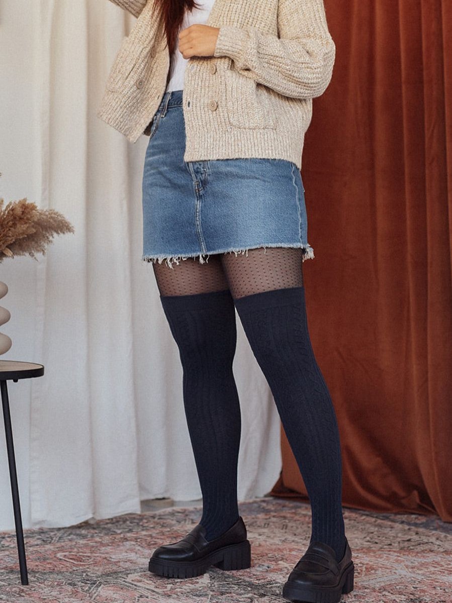 Online Rachel Cable Knit Otk Socks Navy