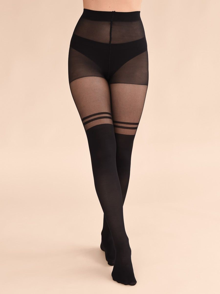 Clearance Rachel Over-The-Knee Striped Tights