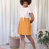 Clearance Rachel Yellow Lily Fluid Mini Skirt