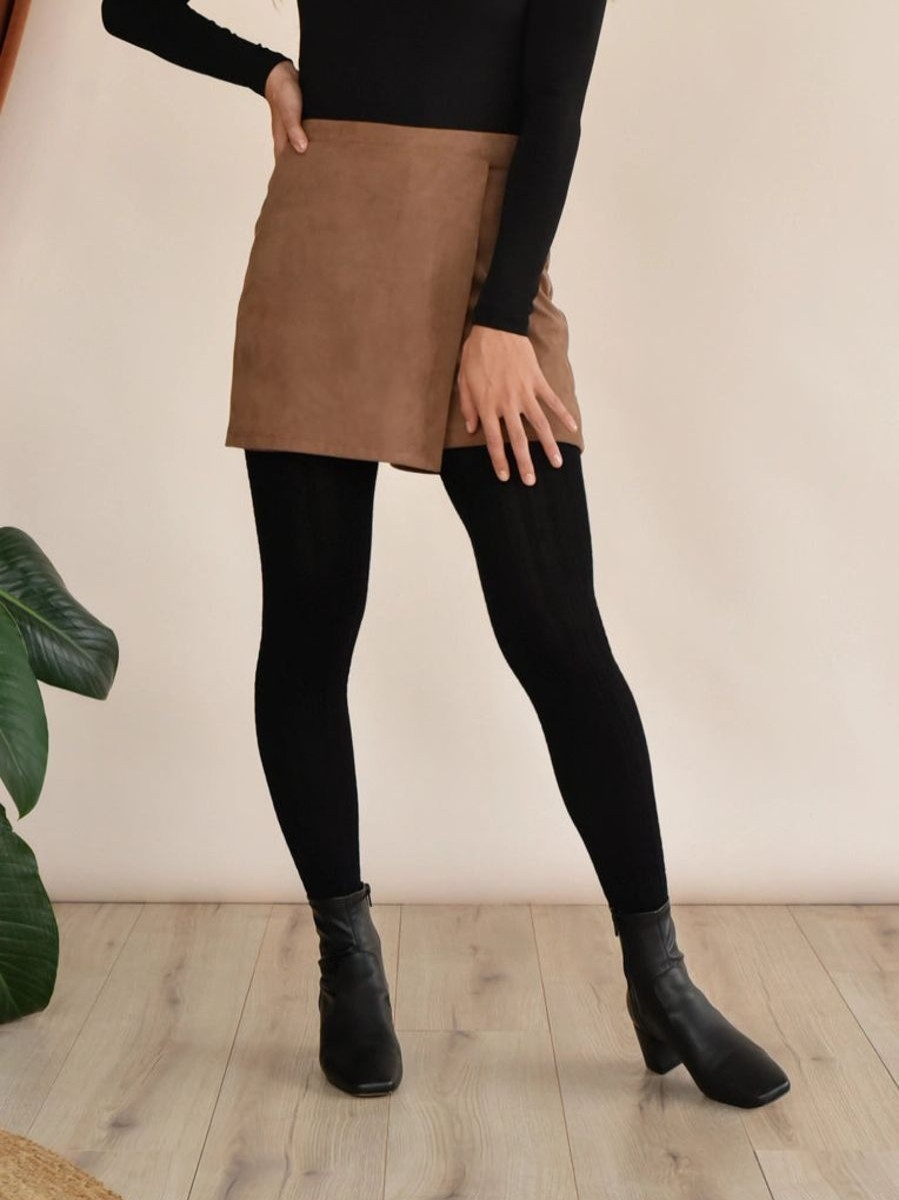 New Rachel Cable Organic Cotton Tights Black