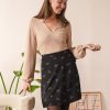 New Rachel Naomi Foliage Wrap Skirt Black