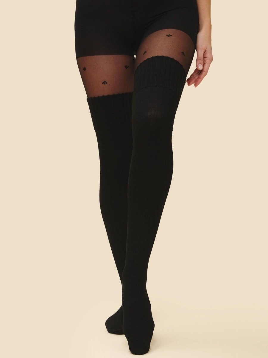 Best Rachel Merino Wool Otk Socks Black